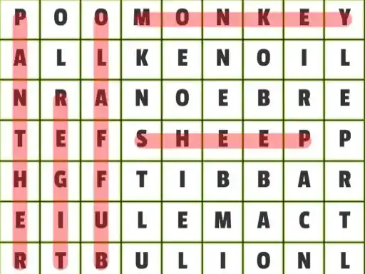 Game: Búsqueda de palabras de animales