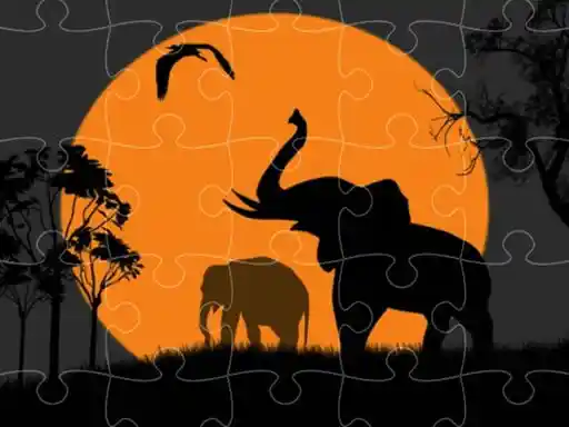 Game: Rompecabezas de Silueta de Elefante