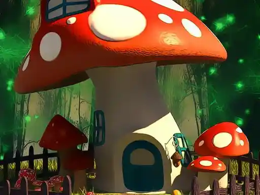 Game: Funny Mushroom Houses Jigsaw