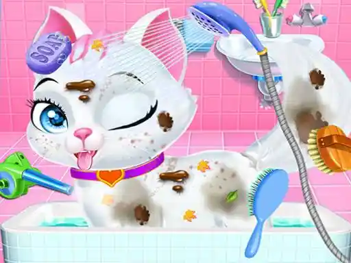 Game: Cuidado de mascotas, lavado, alimentación de animales, diversión del doctor de animales.
