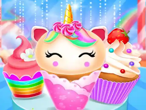 Game: Diseño de cocina de cupcakes de unicornio y sirena.