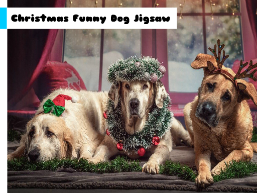 Play: Christmas Funny Dog Jigsaw Img