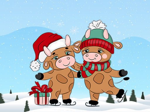 Play: Cute Christmas Bull Difference Img