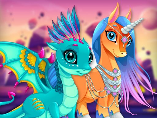 Play: Cute Unicorns And Dragons Puzzle Img