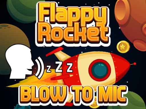 Play: Flappy Rocket Playing with Blowing to Mic Img