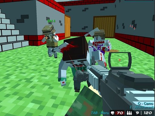 Play: Shooting Zombie Blocky combat Warfare Img