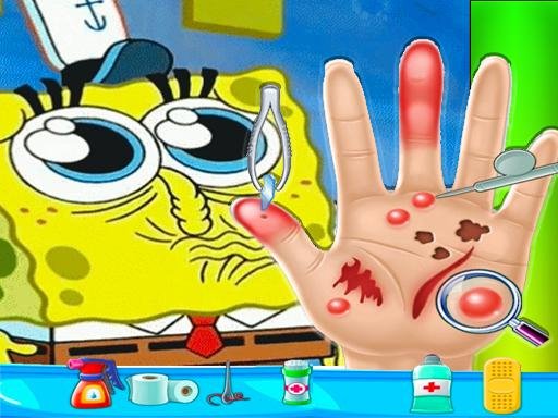 Play: Spongebob Hand Doctor Game Online  Hospital Surge Img