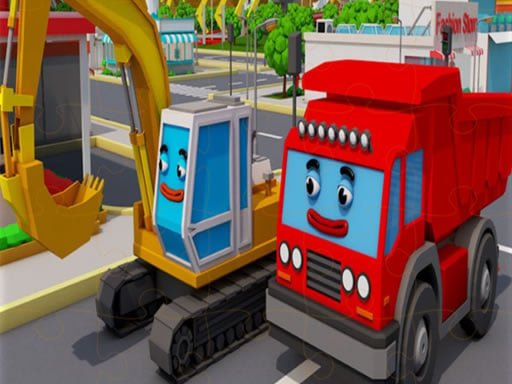Play: Trucks and Digger Jigsaw Img